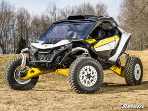 SuperATV flip windshield on a Can-Am Maverick R, side view