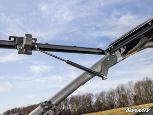SuperATV flip windshield on a Can-Am Maverick R, alternate angle
