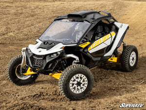 SuperATV full windshield on a Can-Am Maverick R, angle view