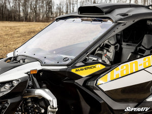 SuperATV full windshield on a Can-Am Maverick R, cab view