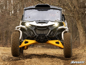 SuperATV full windshield on a Can-Am Maverick R, top view