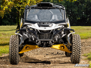 SuperATV glass windshield on a Can-Am Maverick R, side view