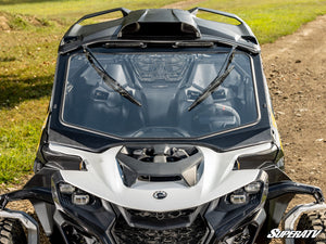 SuperATV glass windshield on a Can-Am Maverick R, cab view