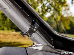 SuperATV glass windshield on a Can-Am Maverick R, top view
