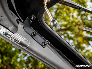 SuperATV glass windshield on a Can-Am Maverick R, interior view