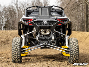 SuperATV rear windshield on a Can-Am Maverick R, angle view