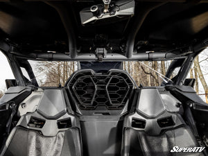 SuperATV rear windshield on a Can-Am Maverick R, alternate angle