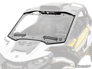SuperATV vented full windshield on a Can-Am Maverick R, front view
