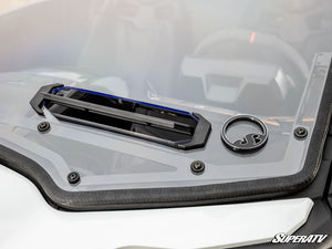 SuperATV vented full windshield on a Can-Am Maverick R, profile view