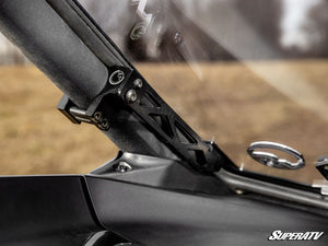SuperATV vented full windshield on a Can-Am Maverick R, interior view
