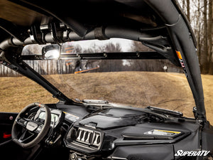 SuperATV vented full windshield on a Can-Am Maverick R, edge detail