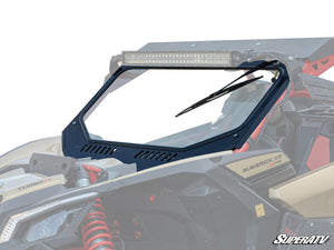 SuperATV glass windshield on a Can-Am Maverick X3, front view
