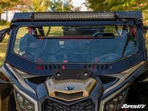 SuperATV glass windshield on a Can-Am Maverick X3, angle view