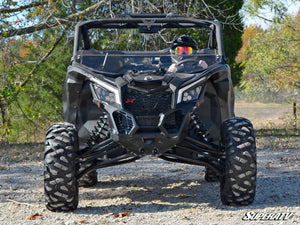SuperATV half windshield on a Can-Am Maverick X3, angle view