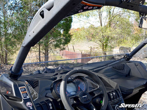 SuperATV half windshield on a Can-Am Maverick X3, cab view