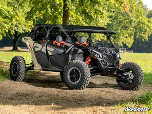 SuperATV MaxDrive Power Flip windshield on a Can-Am Maverick X3, interior view