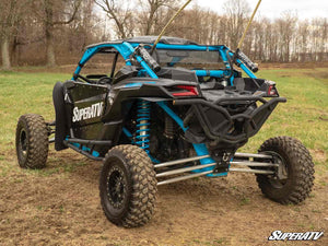 SuperATV rear vented windshield on a Can-Am Maverick X3, angle view