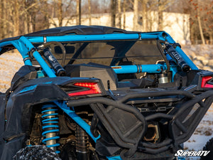 SuperATV rear windshield on a Can-Am Maverick X3, angle view
