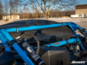 SuperATV rear windshield on a Can-Am Maverick X3, cab view
