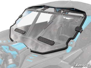 SuperATV vented full windshield on a Can-Am Maverick X3, front view
