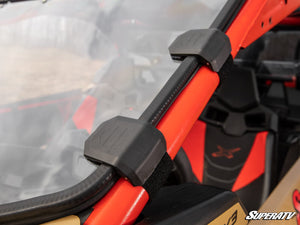 SuperATV vented full windshield on a Can-Am Maverick X3, mounted view