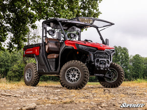 SuperATV flip windshield on a CFMOTO U10 Pro, side view