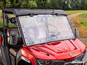 SuperATV flip windshield on a CFMOTO U10 Pro, installed close-up