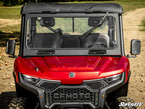 SuperATV glass windshield on a CFMOTO U10 Pro, side view