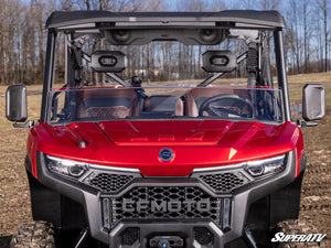 SuperATV half windshield on a CFMOTO U10 Pro, mounted view