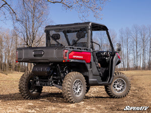 SuperATV rear windshield on a CFMOTO U10 Pro, angle view