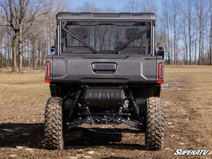SuperATV rear windshield on a CFMOTO U10 Pro, installed close-up