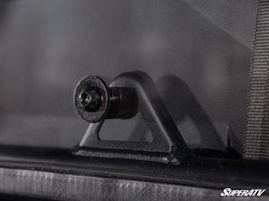 SuperATV rear windshield on a CFMOTO U10 Pro, mounted view