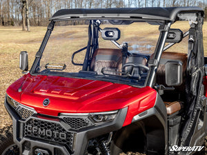 SuperATV vented full windshield on a CFMOTO U10 Pro, mounted view