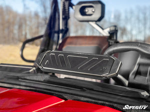 SuperATV vented full windshield on a CFMOTO U10 Pro, hardware detail