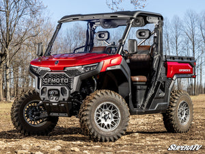SuperATV full windshield on a CFMOTO U10 Pro, cab view