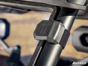 SuperATV full windshield on a CFMOTO U10 Pro, detail view