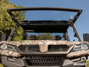 SuperATV flip windshield on a CFMOTO UForce 1000, angle view