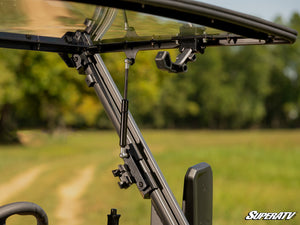 SuperATV flip windshield on a CFMOTO UForce 1000, cab view