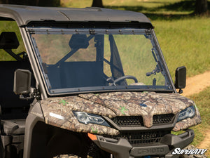 SuperATV flip windshield on a CFMOTO UForce 1000, detail view