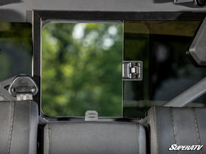 SuperATV glass sliding rear windshield on a CFMOTO UForce 1000, mounted view