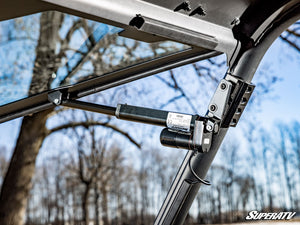 SuperATV MaxDrive power flip glass windshield on a CFMOTO UForce 1000, alternate angle