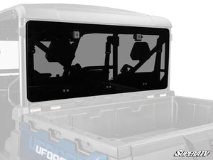 SuperATV rear glass windshield on a CFMOTO UForce 1000, front view