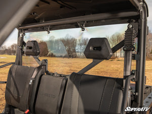 SuperATV rear windshield on a CFMOTO UForce 1000, installed close-up
