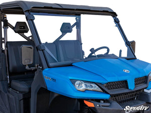 SuperATV scratch-resistant full windshield on a CFMOTO UForce 1000, front view