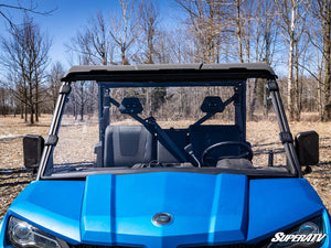 SuperATV scratch-resistant full windshield on a CFMOTO UForce 1000, side view
