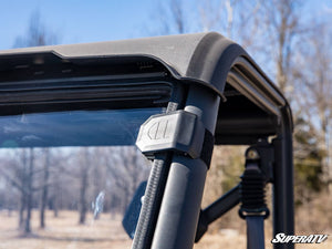SuperATV scratch-resistant full windshield on a CFMOTO UForce 1000, cab view