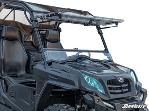 SuperATV CFMOTO UForce 500 Flip Windshield, front view