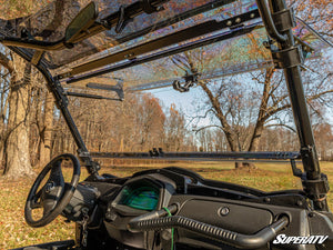 SuperATV CFMOTO UForce 500 Flip Windshield, installed view