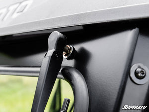 SuperATV glass windshield on a CFMOTO UForce 600, detail view