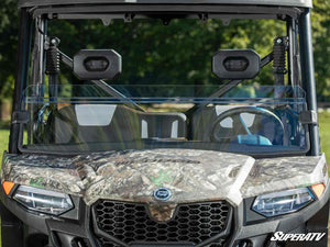 SuperATV half windshield on a CFMOTO UForce 600, angle view